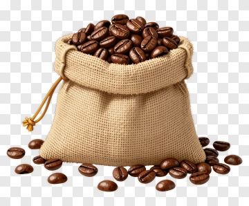 Coffee Bag Filled With Beans PNG