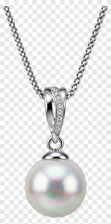 Silver Pearl Necklace PNG