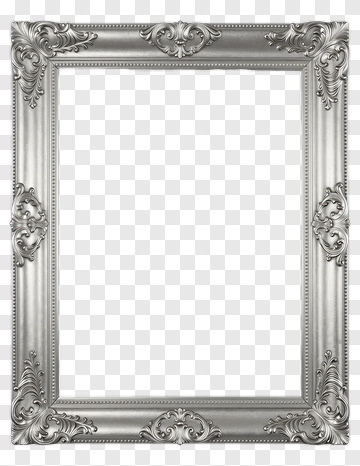 Ornate Silver Picture Frame PNG