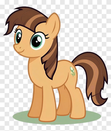 Cartoon Pony With Brown Mane PNG