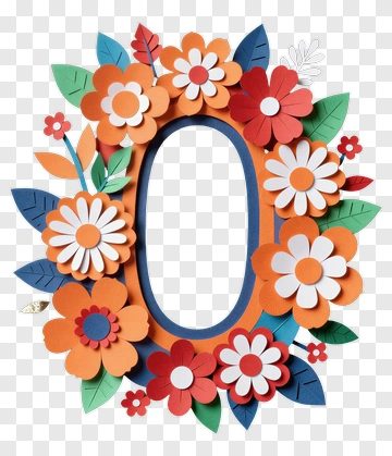 Colorful Floral Frame PNG
