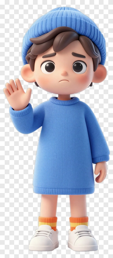 Cartoon Boy Waving PNG