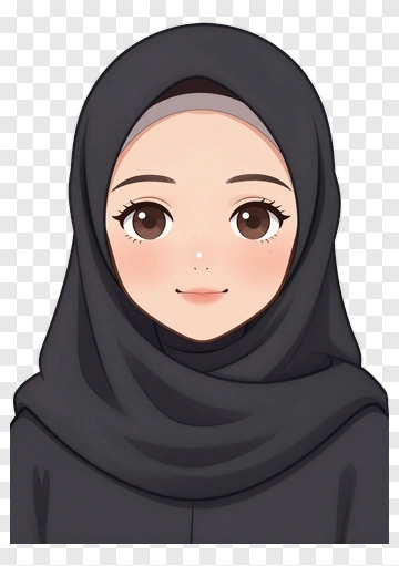 Anime Girl Wearing A Black Hijab PNG