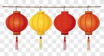 Colorful Chinese Lanterns PNG