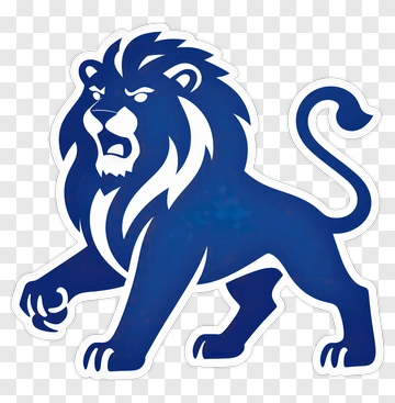 Blue Lion Illustration PNG
