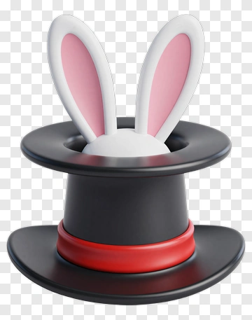 Cartoon Rabbit Ears In A Magician's Hat PNG