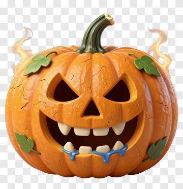 Halloween Pumpkin With A Grinning Face PNG
