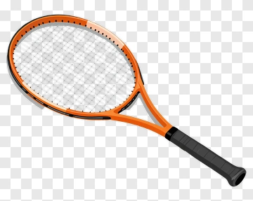 Tennis Racket With Orange Accents PNG
