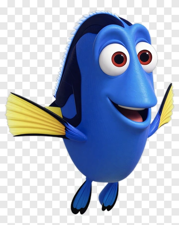 Cartoon Blue Fish Character PNG