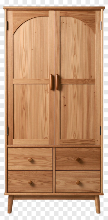 Wooden Cabinet With Drawers PNG