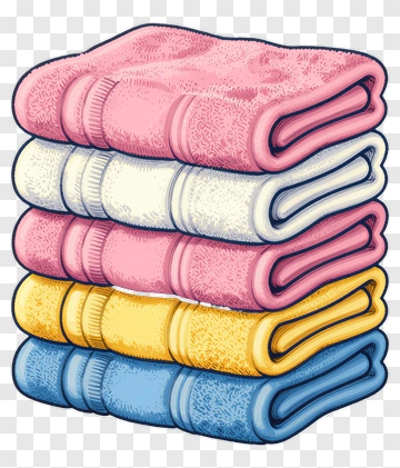 Colorful Stacked Towels PNG