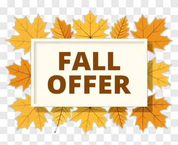 Fall Offer With Autumn Leaves PNG