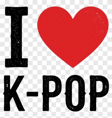 I Love K-Pop Graphic Design PNG