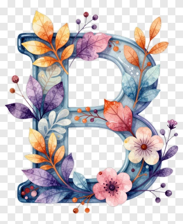 Floral Letter B PNG