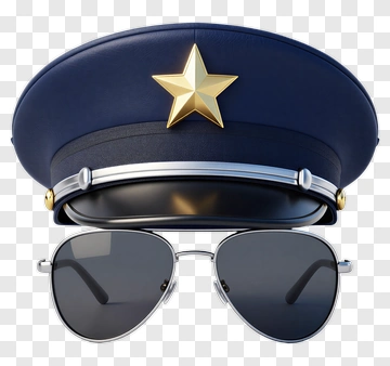 Police Officer Hat And Sunglasses PNG