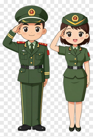 Cartoon Soldiers Saluting PNG