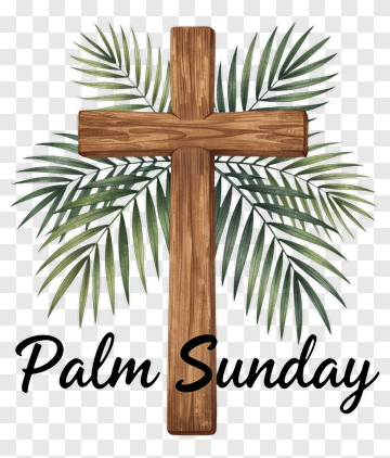 Palm Sunday Cross With Palm Leaves PNG
