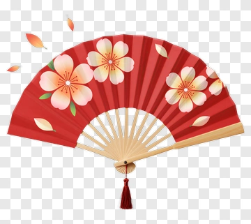 Red Floral Fan PNG