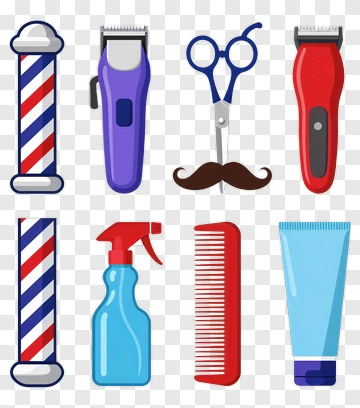 Barber Tools And Equipment Collection PNG