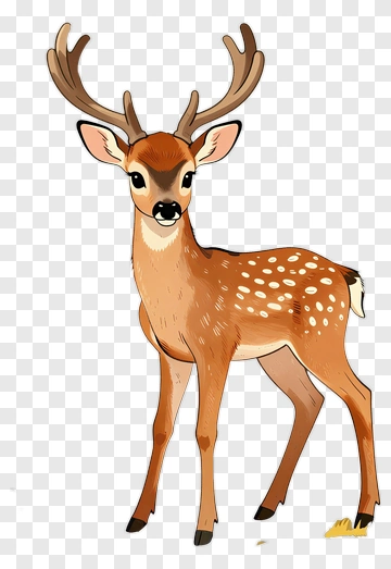 Cartoon Deer With Antlers PNG