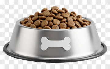 Dog Food Bowl Filled With Kibble PNG