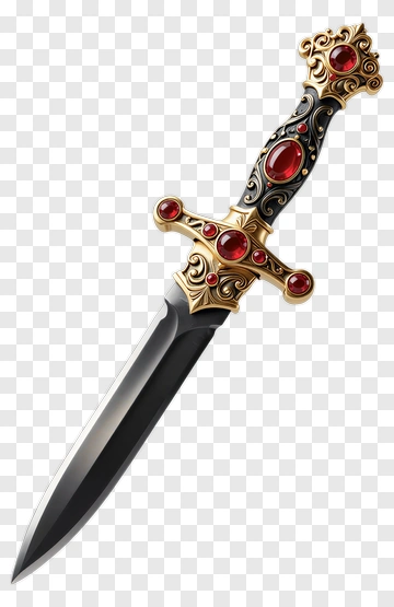 Decorative Sword With Red Gems PNG