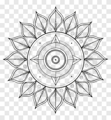 Decorative Mandala With Leaves And Geometric Patterns PNG