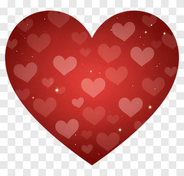 Red Heart With Smaller Hearts Background PNG