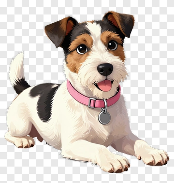Cartoon Dog With Pink Collar PNG