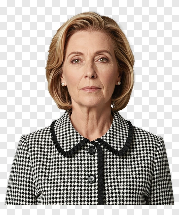 Confident Businesswoman In A Black And White Suit PNG