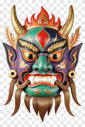 Colorful Demon Mask PNG