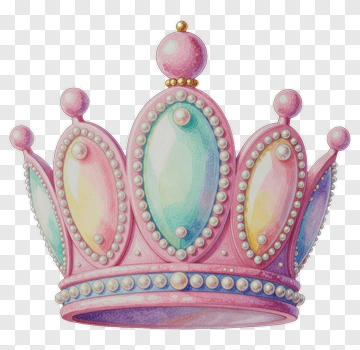Colorful Crown With Pearls PNG