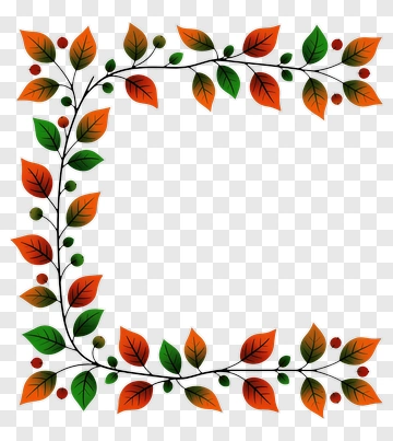 Colorful Leaf Frame PNG