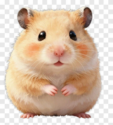 Cute Hamster With Pink Paws PNG