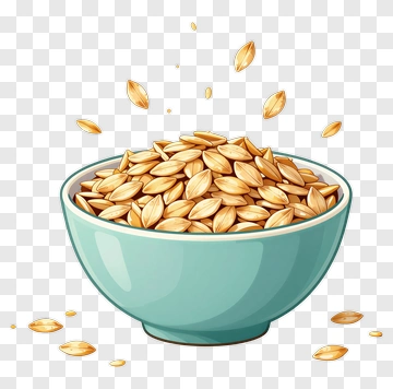 Bowl Of Oats With Floating Oat Grains PNG
