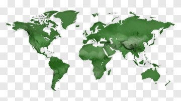 Green World Map PNG