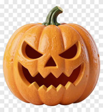 Halloween Pumpkin With A Scary Face PNG