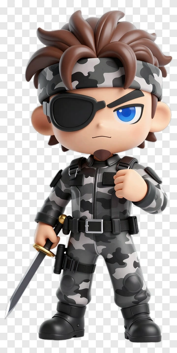 3D Soldier Character With Sword PNG