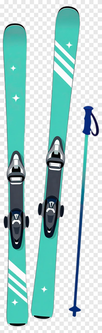 Ski Equipment With Poles PNG