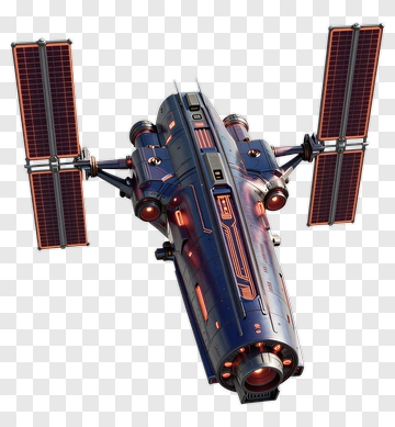 3D Spacecraft With Solar Panels PNG