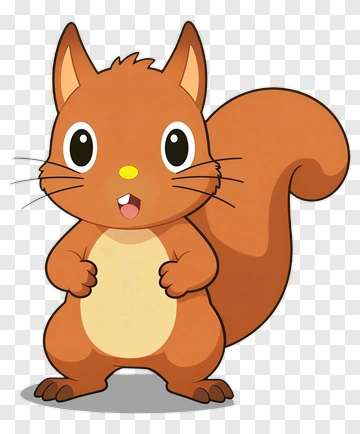 Cartoon Squirrel With A Happy Expression PNG