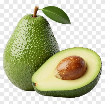 Fresh Avocado With Leaf PNG