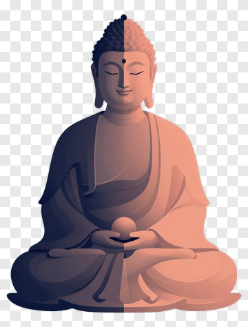 Buddha Statue In A Meditative Pose PNG