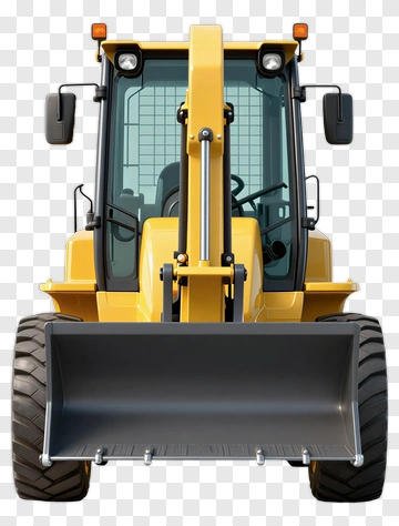 Yellow Backhoe Loader PNG