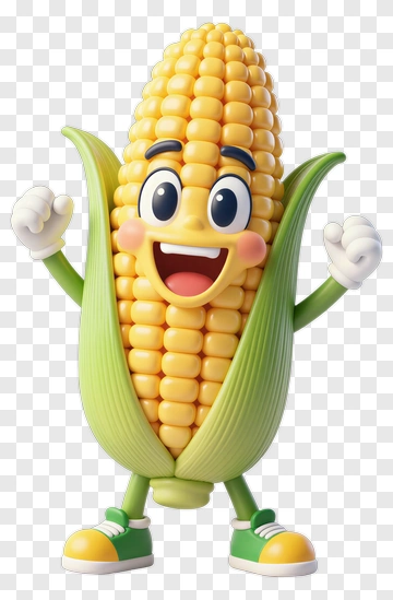 Cartoon Corn Character Smiling And Celebrating PNG