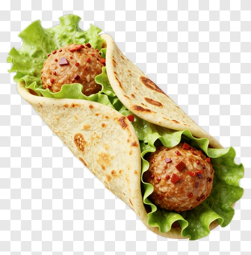 Delicious Meatball Wrap With Lettuce PNG