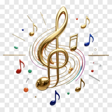 Musical Notes And Clef Design PNG