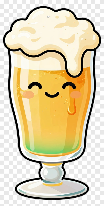 Cartoon Beer Glass With Smiling Face PNG