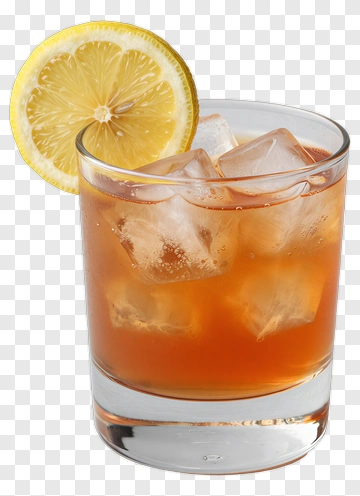 Glass Of Iced Tea With Lemon Slice PNG