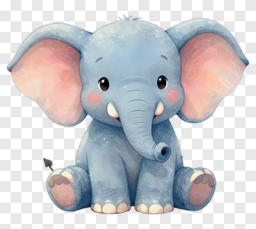 Cute Cartoon Elephant PNG